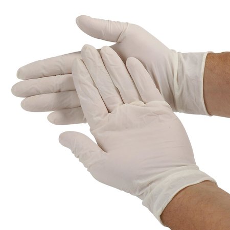 Industrial Grade Disposable Latex Gloves, Powdered, Natural, 4.5 Mil, X-Large, 100PK -  SAFETY ZONE, GRDR-XL-1-T
